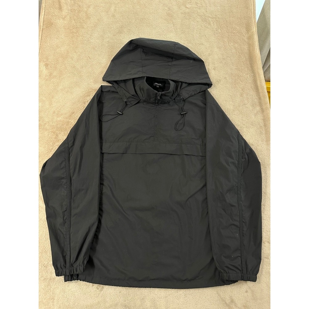 3.1 Phillip Lim Windbreaker Jacket Mens Size M Black Half Zip Anorak EUC